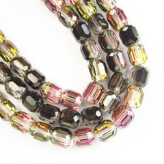 1Strand 8x7mm Faceted Black Purple Crystal Column Loose Bead 24inch SJTZ20
