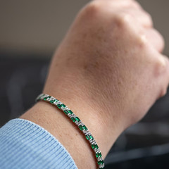 8.70 CT Baguette Simulated Emerald Elegant Tennis Bracelet 14k White Gold Plated