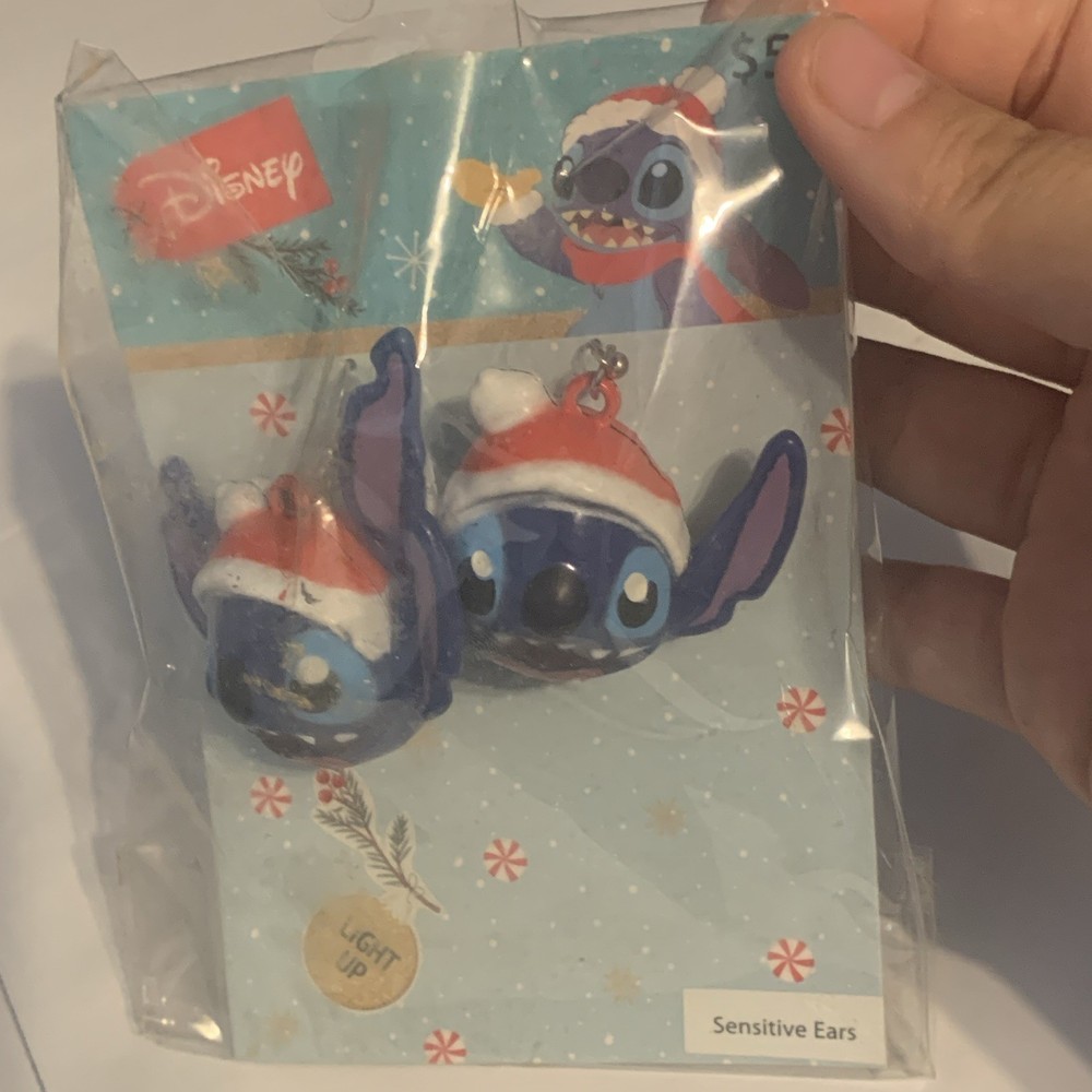 Disney Stitch Christmas Santa Hat Dangle Earrings, Nickel-Free