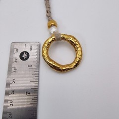 Velatti Convertible Toggle Necklace Cultured Baroque Pearl 18K Gold Plated Spain