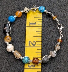 Stylish Mixed Boho Beaded Wire Wrapped Bracelet (18cm) M Wrist