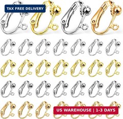 32 Pieces Earring Converters Pierced to Clip, Non-Pierced Earring Clips with Sil