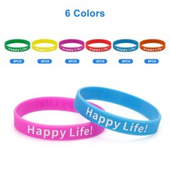 48X Silicone Wristbands Bulk Colorful Rubber Bracelets Party Favors Teens Adults