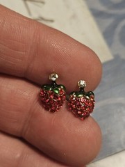 Gold Plated Strawberry Earring Studs
