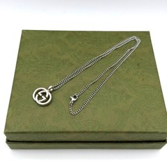 Gucci interlocking pendant GG logo sterling necklace silver 925 Used Japan