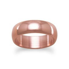 Precious Stars Solid Copper Polished 6mm Unisex Ring