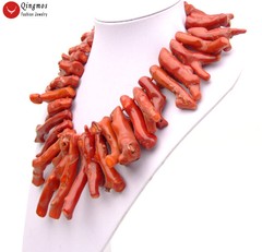 50-70mm Branch Natural Red Coral Necklace for Women Jewelry Long Necklace 18″