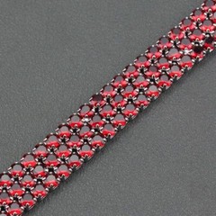 AAA Red Garnet Bracelet-19.5CM Link Chain Bracelet Women Bridal Jewelry 5 Color