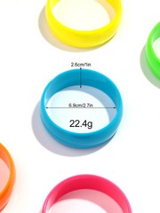 Acrylic Resin Chunky Bangle Women Fluorescent Color Round Wide Strand Jewelry