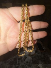 Gold-Plated 6mm Rope Chain Necklace 22 inch brand new