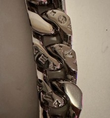 Louis Vuitton VIRGIL ABLOH Silver Cuban Link Chain Necklace Made in Italy MP2770