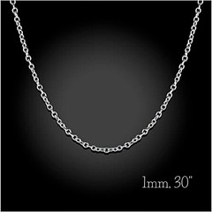 Italian 1mm Fine Link Extra Long 30 Inch Chain Necklace Sterling Silver