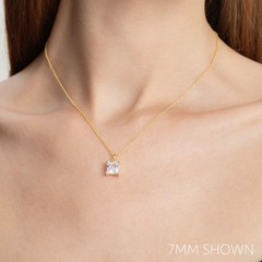 Princess Cut Moissanite Solitaire Pendant with Necklace – 925 Silver or 14k Gold