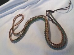 Lizou Beaded Fabric Long Boho Wrap Statement Necklace Multi Color