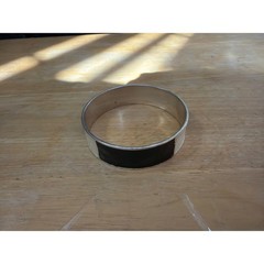 Chic Bangle Bracelet Black Cream Silver Tone Modern Statement Cuff Modern