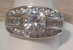 DOB255 Square Cushion, Baguette & Round Bella Luce CZ Ring 3.36ctw. Size 10