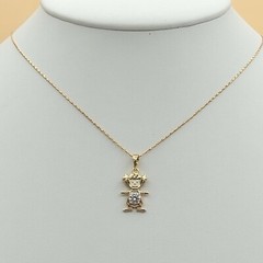 18K Gold Plate Jewelry. Love My Little Girl CZ Pendant Necklace. Family