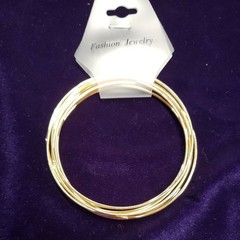 Set Of 10 Gold Toned Bangles, Plain, Thin, everyday wear fashion jewelry, NWT