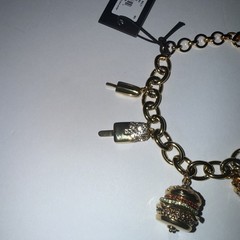 Kate Spade FAST FOOD CHARM CZ Crystals Charm Bracelet NWT
