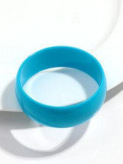 Acrylic Resin Chunky Bangle Women Fluorescent Color Round Wide Strand Jewelry