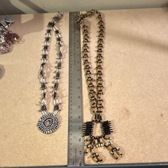 vintage southwestern-style necklaces safety pins and beads lot of 2