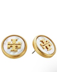 Tory Burch Semi Precious Logo Stud Earrings Style 33456 New large gift sexy