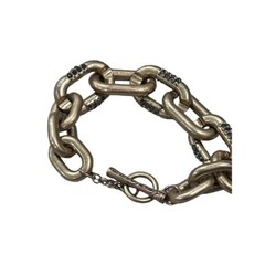 Kenneth Cole Matte Gold Tone Rhinestone Crystal Link Bracelet Toggle Closure