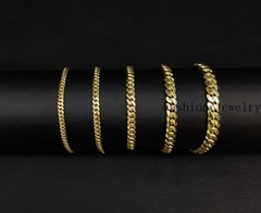 10k SOLID Yellow Gold 2mm – 7mm Miami Cuban Chain Bracelet Real