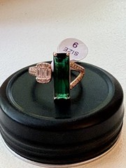Bomb Party May Birthday The Elara Ring Emerald On Rose Gold Plating Size 9
