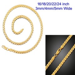 18K Yellow Filled HypoAllergenic DiamondCut Miami Cuban Curb Chain Necklace Q801