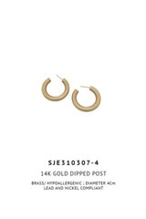 Do Everything in Love 14K Gold/White Gold Dipped Post Earrings KOREA 4cm