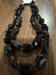 Apt. 9 Black Faceted Necklace Crystals & Square Beads
