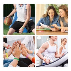 48X Silicone Wristbands Bulk Colorful Rubber Bracelets Party Favors Teens Adults