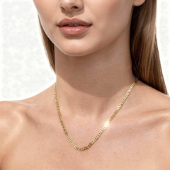 Gold-Tone Mariner Chain Necklace Women Men 19.5 Inch Anchor Link Classic Gift