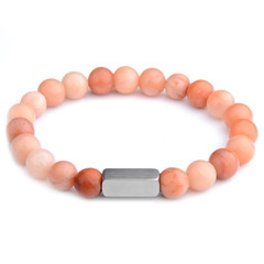 1 pc Natural Stone Bead Bracelet Tiger Eye Lava Stainless Steel
