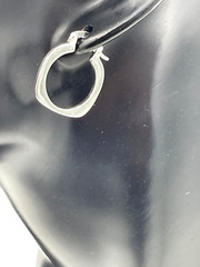 Solid Square Loop Earrings Sterling Silver