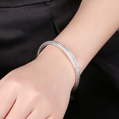 Womens 925 Sterling Silver Diamond Cut Cuff Ball End Open Bangle Bracelet #B480