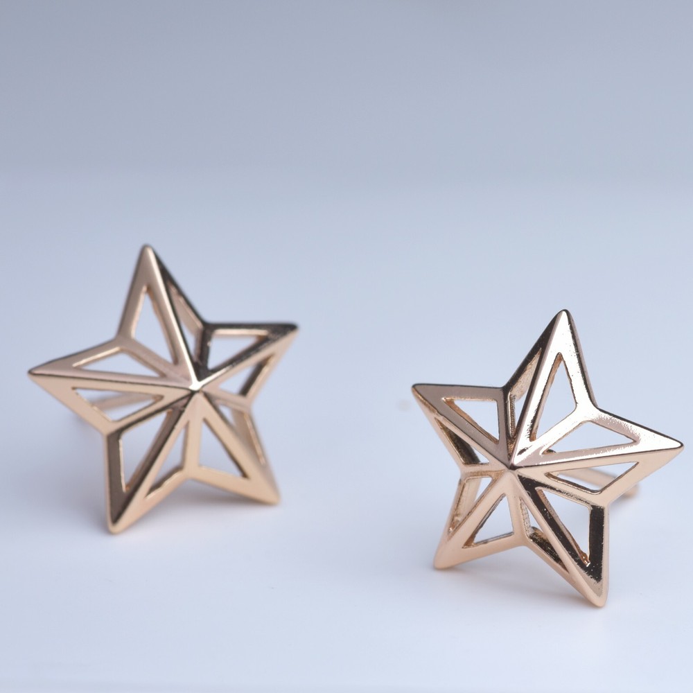 18k yellow gold gf stud five pointed star earrings Sydney stock small 14mm