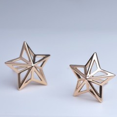 18k yellow gold gf stud five pointed star earrings Sydney stock small 14mm