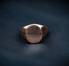 Pure Solid Copper Oval Plain Men Unisex Band Pinky Signet Ring Cast Jewelry