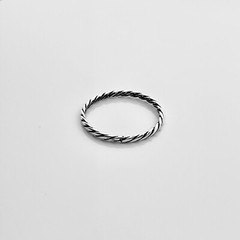 Sterling Silver Twist Ring, Stackable Ring, Silver Ring, Rope Ring