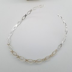 Best Silver Tone Open Cut Icthuse Christian Fish Flat Neck Cuff Choker Necklace