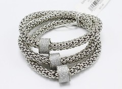 New 3 Piece Silver Tone Stretch Bracelet Set by Banana Republic #B1286
