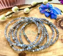 Wholesale Lot 6 Pcs Natural Labradorite 4mm 7.5” Crystal Stretch Bracelet