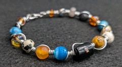 Stylish Mixed Boho Beaded Wire Wrapped Bracelet (18cm) M Wrist