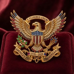 US 250th Anniversary Brooch,Patriotic Condor Rhinestone Lapel Brooch Jewelry