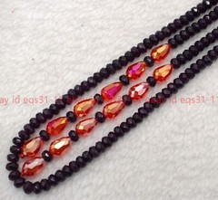 Wonderful Beatiful 4x6mm Multicolor Gemstone Round Beads Necklace 50”