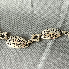 Retired Brighton Song Bird Filigree Bracelet Silver Oval Links Vintage Rare