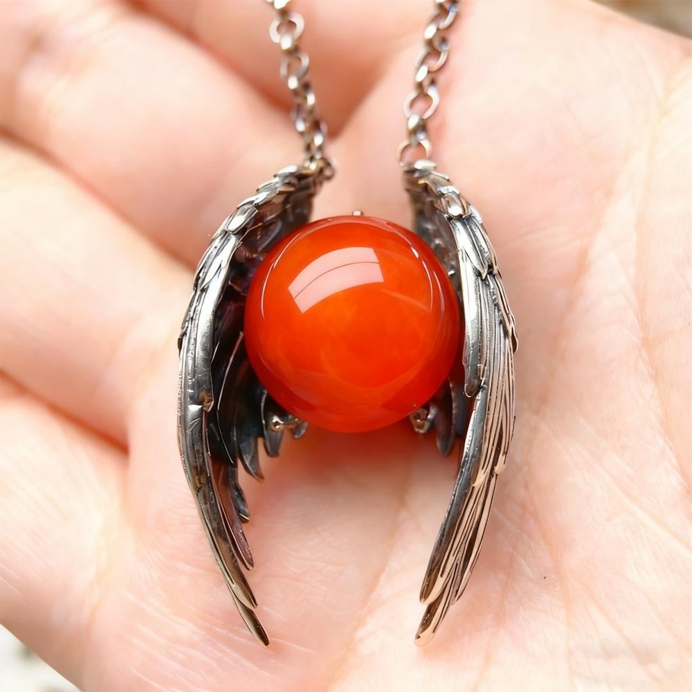 Ghost Wing Crystal Retro Necklace Vintage Pendant Unique Personalized Jewelry