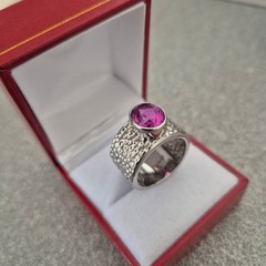 Kunzite Quartz solitaire ring
